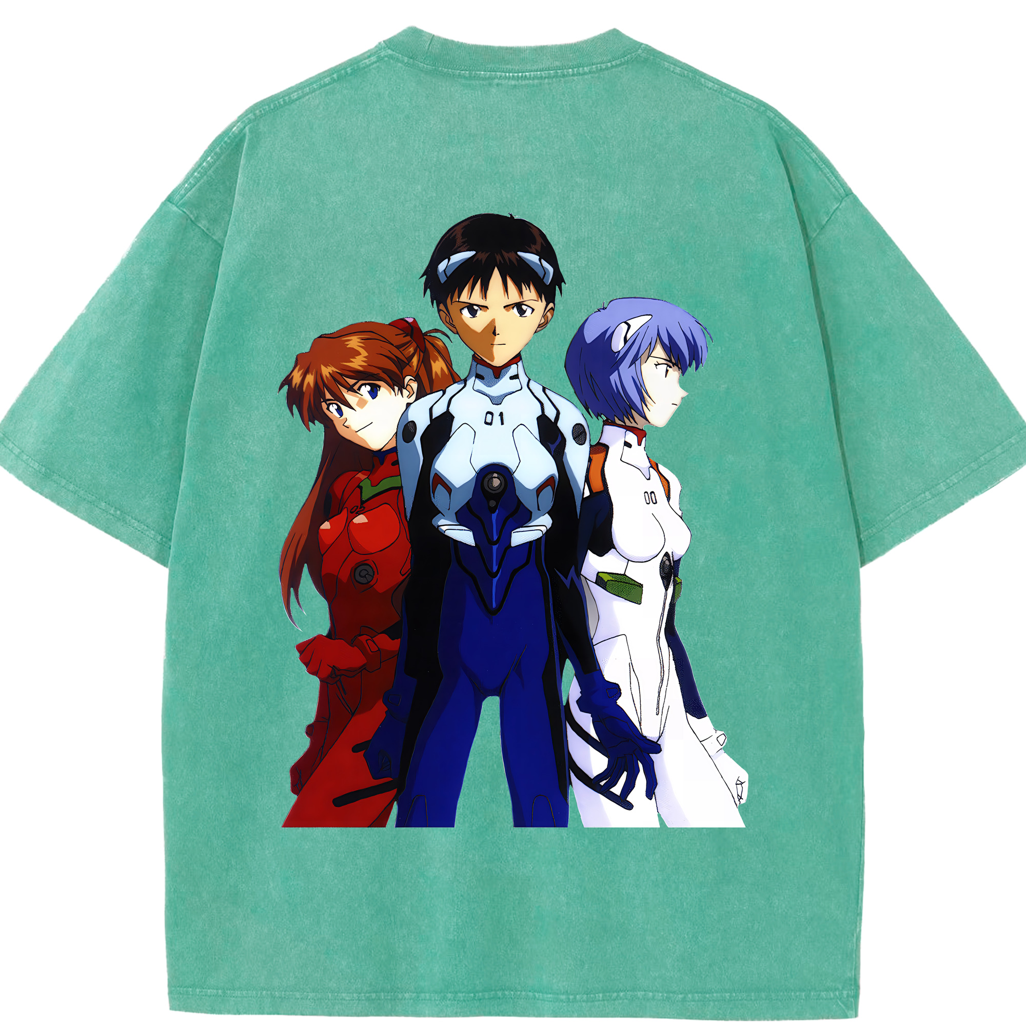 （画像用） EVA 新世紀エヴァンゲリオン 綿100% ヴィンテージ風 半袖Tシャツ（背面プリント）